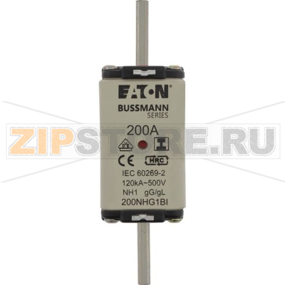 Предохранитель, 200 A, AC 500 В, 120 кА, NH1, gL/gG, IEC Eaton NH FUSE 200A 500V GL/GG SIZE 1 