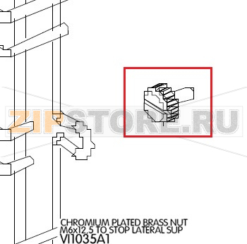 Chromium plated brass nut M6x12,5 to stop lateral sup Unox XVC 304 Chromium plated brass nut M6x12,5 to stop lateral sup Unox XVC 304Запчасть на деталировке под номером: 65Название запчасти на английском языке: Chromium plated brass nut M6x12,5 to stop lateral sup Unox XVC 304