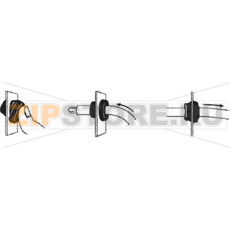 Зажим кабельный, Ø: 10 мм, хлоропрен-каучуковый, черный, 1 шт PB Fastener 1202-CR-SW 