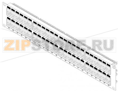 Hyperline PP3-19-48-8P8C-C5E-110D Патч-панель 19&#039;&#039;, 2U, 48 портов RJ-45, категория 5e, Dual IDC, ROHS, цвет черный 