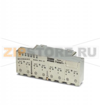 Устройство цифрового вывода для INTERBUS витая пара Phoenix Contact IBS RL 24 DO 8/8-2A-T скорость передачи 500 кбод, 8 выходов (24 В пост. тока, 2 А), подключение исполнительных элементов посредством 5-контактных гнезд M12, прочный металлический корпус, степень защиты IP67.Минимальный заказ: 1 шт.Упаковка: 1 шт.