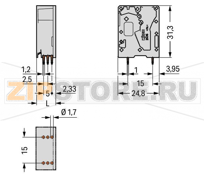 Клемма на печатную плату; 16 мм; Шаг контактов 10 мм; 1-пол.; Push-in CAGE CLAMP®; 16,00 mm; серые Wago 2636-3101 PCB terminal blocks with Push-in CAGE CLAMP® connectionPush-in termination of solid and ferruled conductorsIdeal for panel feedthrough applications via operation parallel to conductor entryTesting can be performed both parallel and perpendicular to conductor entry...