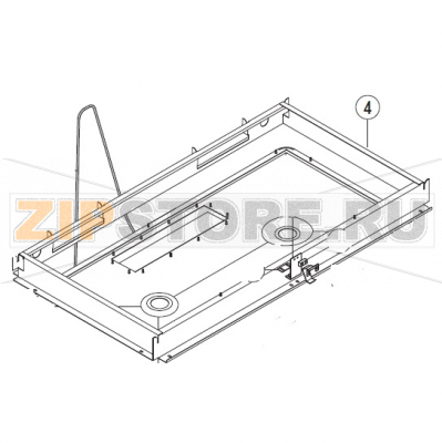 Frame, above, assy Hobart UXT-10A                                    Frame, above, assy Hobart UXT-10AЗапчасть на сборочном чертеже под номером: 4Название запчасти на немецком языке языке: Frame, above, assy Hobart UXT-10A