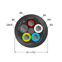 Кабель в катушке Turck CABLE(4+1)X0.34-SH-PVC-BK-500M/TEL
