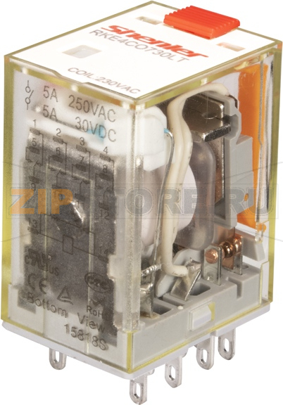 Реле миниатюрное (4CO), 5A, AC 24V Shenler RKE4CO524LT 