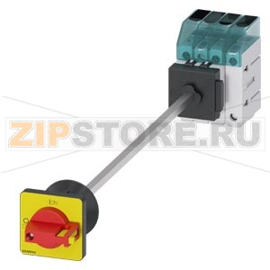 Главный выключатель 3-пол. + N, lu 32A рабоч.коммутация при AC-23 A при 400В 11,5кВт панель уст. базовая устан. в дверь с центр.отверст. 22,5мм ручка черный красный/желтый 48 x 48 mm Siemens 3LD3240-0TL13 