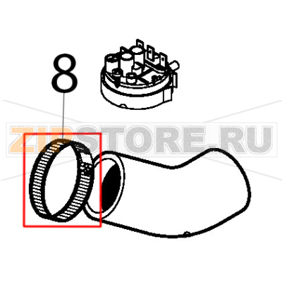 Clamp Ø: 58-75 Silanos E1000 Clamp Ø: 58-75 Silanos E1000Запчасть на деталировке под номером: 8