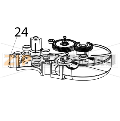 Gear box white KitchenAid 5KVJ0111ECA Gear box white KitchenAid 5KVJ0111ECAЗапчасть на деталировке под номером: 24