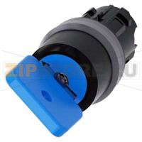 АКТУАТОР ПОВОРОТНОГО ПЕРЕКЛЮЧАТЕЛЯ С КЛЮЧОМ O.M.R., 22MM, КРУГЛ., ПЛАСТИК С МЕТАЛЛИЧЕСКИМ ФРОНТАЛЬНЫМ КОЛЬЦОМ, НОМЕР ЗАМКА 73038, ЧЁРНЫЙ / ГОЛУБОЙ, С 2 КЛЮЧАМИ, 2 КОММУТАЦИОННЫХ ПОЛОЖЕНИЯ: O <I, БЕЗ ФИКСАЦИИ, УГОЛ ПОВОРОТА РУКОЯТКИ 45 ГРАД.: 10:30Ч./12Ч.,