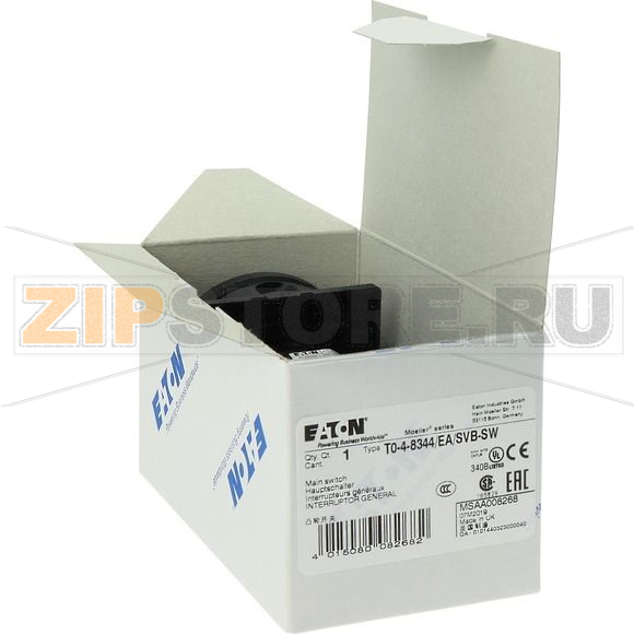 Выключатели главные, T0, 20 A, 4 модуль, 8-полюсн Eaton T0-4-8344/EA/SVB-SW 