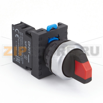 Переключатель, 2 положения, 1НО, IP65, без подсветки, красный Chint NP8-10X/214 