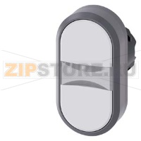 АКТУАТОР ДВОЙНОЙ КНОПКИ С ВОЗМОЖНОСТЬЮ ПОДСВЕТКИ, 22MM, КРУГЛ., ПЛАСТИК С МЕТАЛЛИЧЕСКИМ ФРОНТАЛЬНЫМ КОЛЬЦОМ, КНОПКА БЕЛАЯ, КНОПКА БЕЛАЯ ПЛОСКАЯS, С ГРАВИРОВКОЙ ЛАЗЕРОМ, НАЧАЛО С ТРОКИ - ВЕРХНИЙ РЕГИСТР, ДАЛЕЕ - НИЖНИЙ РЕГИСТР Siemens 3SU1031-3AB66-0AA0-Z&
