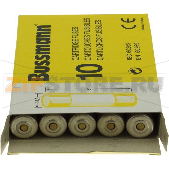 Предохранитель, 2 A, AC 690 В, 80 кА, 14x51 мм, aM, IEC Eaton CYLINDRICAL FUSE 14x51 2A AM 690V 