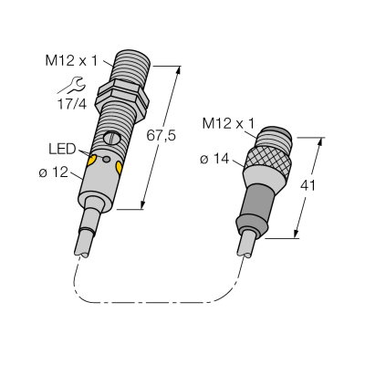 Датчик фотоэлектрический Turck M12NFF75Q5 