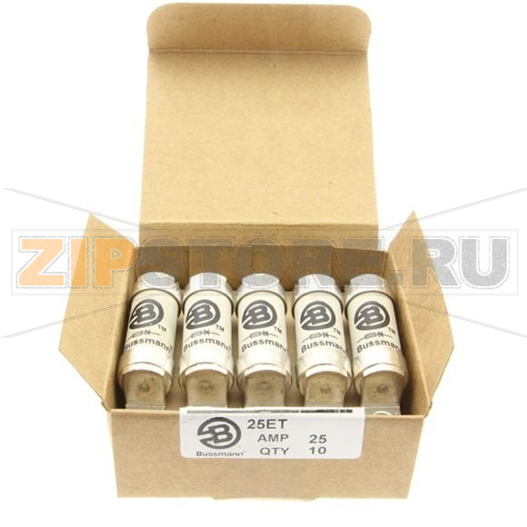 Предохранитель, 25 A, AC 690 В, DC 500 В, 200 кА, BS88, 19x77 мм, aR, BS Eaton 25A 690V AC TYPE T 
