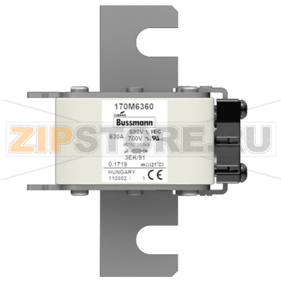 Предохранитель, 630 A, AC 690 В, 200 кА, size 3, 76x92x126 мм, aR, IEC Eaton FUSE 630A 690V 3EK 