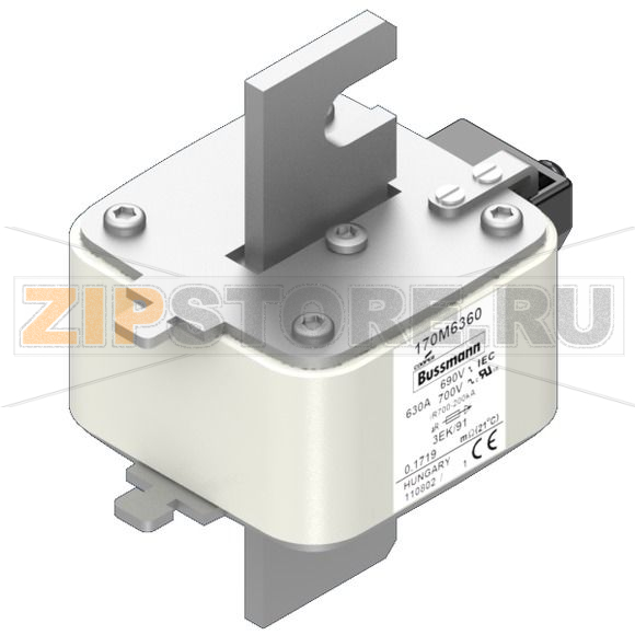 Предохранитель, 630 A, AC 690 В, 200 кА, size 3, 76x92x126 мм, aR, IEC Eaton FUSE 630A 690V 3EK 