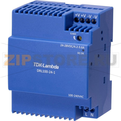 Блок питания на DIN-рейку 24 В, 3.67 А, 100.8 Вт TDK-Lambda DRL-100-24-1 