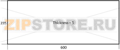 DOOR GLASS FOR OVEN 600x235x5 mm 