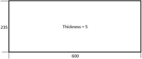 DOOR GLASS FOR OVEN 600x235x5 mm