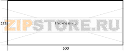 DOOR GLASS FOR OVEN 600x235x5 mm 