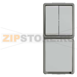 DELTA FLAECHE IP44 КОМБИНАЦИЯ ВЫКЛЮЧАТЕЛЯ 1НО И РОЗЕТКИ SCHUKO С ЗАЩИТОЙ ОТ ПРИКОСНОВЕНИЯ РАЗМЕРЫ 151X66X54 MM Siemens 5TA4825 