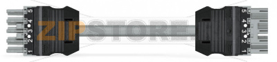 pre-assembled interconnecting cable; Eca; Socket/plug; 5-pole; Cod. B; 1 m; 1,00 mm; gray Wago 771-9995/005-103 Protected against mismating and maintenance-freeAdditional variable coding is possible.Components can be clearly printed on and color-coded to meet custom requirements....