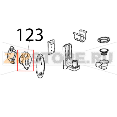 CT BT Left door spring latch Unox XVC 205E CT BT Left door spring latch Unox XVC 205EЗапчасть на деталировке под номером: 123