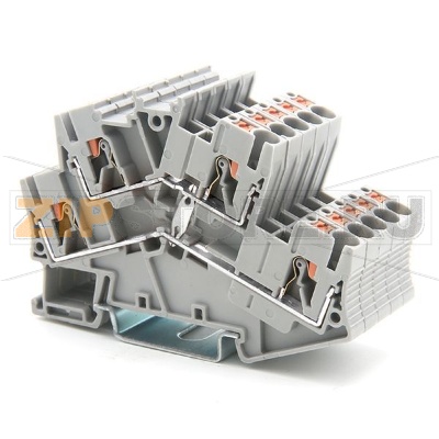 Клемма проходная Push-in, серая CHIKU RPVTT 2,5S-PV 