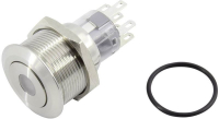 Кнопка 250 В, 5 A, 2 x выкл/вкл, без фиксации, IP65, 1 шт TRU Components TC-GQ22-A-22D/R/12V/S203