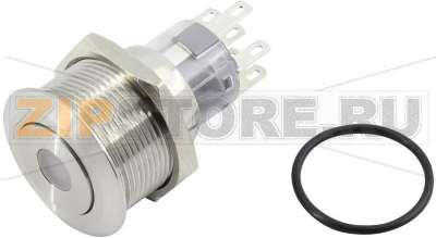 Кнопка 250 В, 5 A, 2 x выкл/вкл, без фиксации, IP65, 1 шт TRU Components TC-GQ22-A-22D/R/12V/S203 