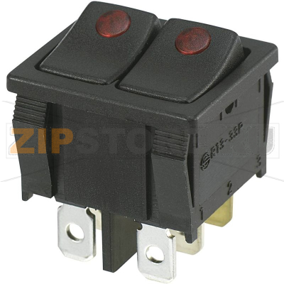 Переключатель клавишный 250 В/AC, 10 А, 2 x выкл/вкл TRU Components TC-R13-33PB2-02 
