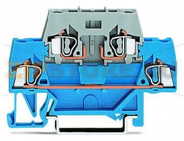 Двухуровневые клеммы; для DIN-рейки 35 x 15 и 35 x 7,5; 2,5 мм; CAGE CLAMP®; 2,50 mm; серые/серые Wago 280-514 Примечание:Terminating Aluminum ConductorsWAGO spring clamp terminal blocks are suitable for solid aluminum conductors up to 4 mm?/12 AWG if WAGO “Alu-Plus” Contact Paste is used for termination.“Alu-Plus” Contact Paste Advantages:Automatically destroys the oxide film during clamping.Prevents fresh oxidation at the clamping point.Prevents electrolytic corrosion between aluminum and copper conductors (in the same terminal block).Provides long-term protection against corrosion....