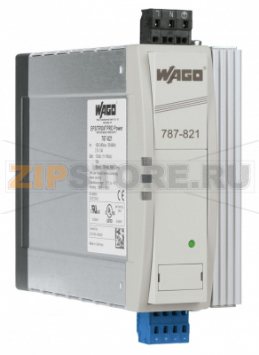 Switched-mode power supply; Pro; 1-phase; 12 VDC output voltage; 10 A output current; TopBoost + PowerBoost; DC OK contact Wago 787-821 Источник питания с первичной синхронизацией с функциями PowerBoost и TopBoostВход для режима ожидания для отключения выхода и минимизации энергопотребления Контакт пост.ток в норме для контроля параметров на выходеПодходит как для параллельных, так и последовательных цепейПригодны для оборудования с классом защиты IЕстественное конвекционное охлаждение при горизонтальной установкеЗаключены в кожух для использования в распределительных шкафахЭлектрически изолированное выходное напряжение (безопасное низковольтное напряжение) согласно EN 60950-1/UL 60950-1...