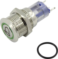 Кнопка антивандальная 250 В/AC, 3 А, 1 x выкл/вкл, без фиксации, IP40, 1 шт TRU Components LAS2-GQF-11E/R/12V/N