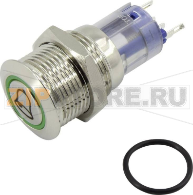 Кнопка антивандальная 250 В/AC, 3 А, 1 x выкл/вкл, без фиксации, IP40, 1 шт TRU Components LAS2-GQF-11E/R/12V/N 