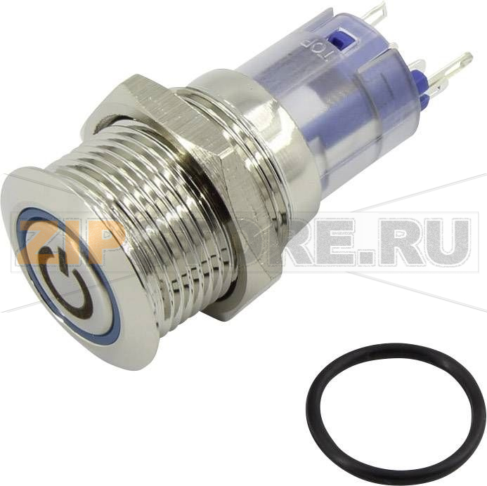 Кнопка антивандальная 250 В/AC, 3 А, 1 x выкл/вкл, без фиксации, IP40, 1 шт TRU Components LAS2-GQF-11E/R/12V/N 