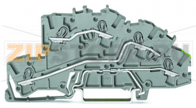 Многоуровневые клеммы для монтажа; 4 mm; L/L/PE; Push-in CAGE CLAMP®; 2,50 mm; серые Wago 2003-7645 