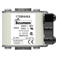 Предохранитель, 500 A, AC 690 В, 200 кА, size 1, aR, IEC UL Eaton FUSE 500A 690V 1*BKN/50 AR UC