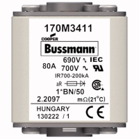Предохранитель, 80 A, AC 690 В, size 1, 45x59x51 мм, aR, IEC UL, M8 Eaton FUSE 80A 690V 1*BN/5