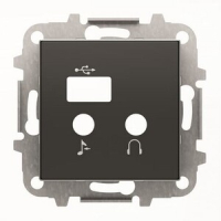 Накладка для медиа-комбайна, чёрный бархат ABB 2CLA856830A1501