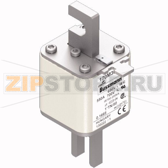 Предохранитель, 550 A, AC 690 В, 200 кА, DIN 1, 45x58x104 мм, aR, DIN, IEC Eaton FUSE 550A 690V 