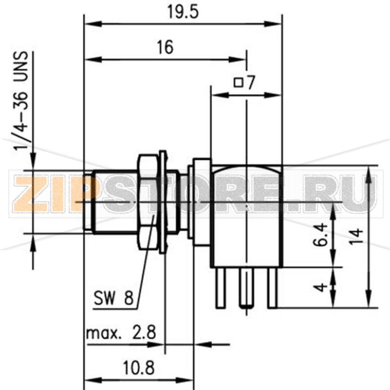 Разъем SMA, 50 Ом, 1 шт Telegärtner J01151A0208 