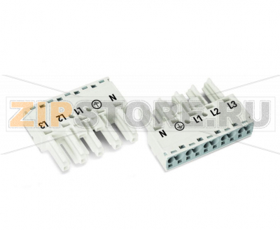 Разъем; 5-пол.; Код. A; 4,00 mm; белые Wago 770-225 Protected against mismating and maintenance-freePush-in CAGE CLAMP® spring pressure connection technology allows solid conductors to be simply pushed into a unit.Two wire connections per pole for loops or bridgesAdditional variable coding is possible....