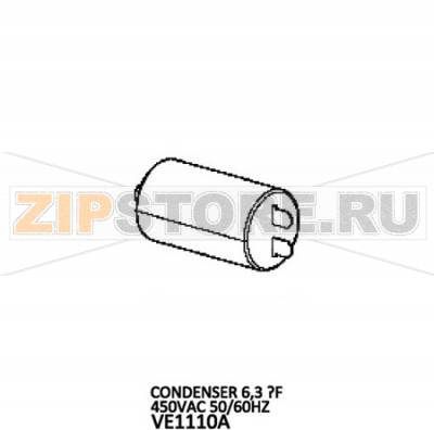 Condenser 6,3 ?F 450VAC 50/60HZ Unox XVC 505E Condenser 6,3 ?F 450VAC 50/60HZ Unox XVC 505EЗапчасть на деталировке под номером: 159Название запчасти на английском языке: Condenser 6,3 ?F 450VAC 50/60HZ Unox XVC 505E