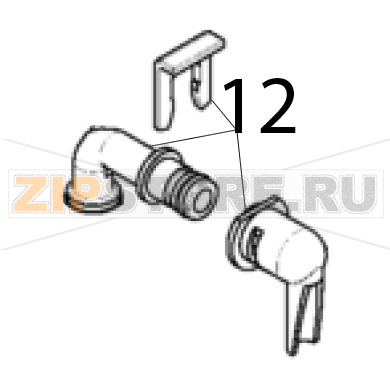 Water inlet assy Scotsman B 7040 Water inlet assy Scotsman B 7040Запчасть на деталировке под номером: 12