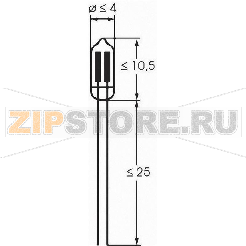 Лампа газоразрядная 115 В/AC, 230 В/AC, 0.25 Вт, 0.5 А, микро, цоколь: WT, прозрачная, 1 шт Barthelme 00071010 