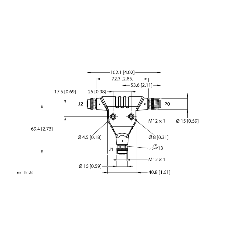 Разветвитель Т-образный Turck VT2-M12L-M5-2F5 