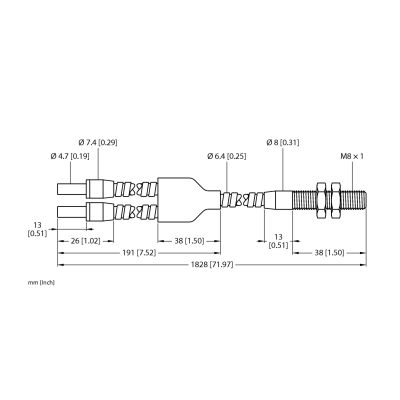 Кабель оптоволоконный, высокотемпературный Turck BT26SM8 