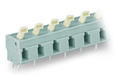 PCB terminal block; push-button; 2.5 mm; Pin spacing 10/10.16 mm; 7-pole; suitable for Ex-e applications; CAGE CLAMP®; commoning option; 2,50 mm; light gray Wago 257-607/000-009/999-950 Клеммные колодки с зажимами CAGE CLAMP®, монтаж с помощью нажимных кнопокУстановите шаг контактов в мм или дюймах либо сжав клеммные колодки плотнее, либо разделяя ихИдеальны для монтажа в полевых условиях благодаря простоте использования при помощи нажимных кнопокУдобный монтаж без использования инструментов...